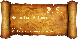 Medurits Vilmos névjegykártya